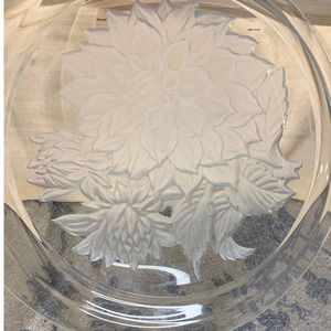 Vintage Crystal Glass Hoya T. Yamamaoto Flower of the Month Dahlia Plate